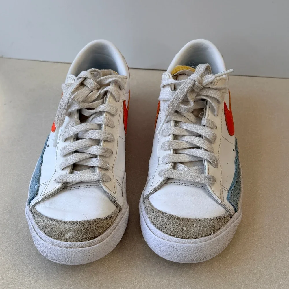Nike Women's‎ Blazer Low '77 White/Orange/Gold/Blue DC4769-105 Size 8